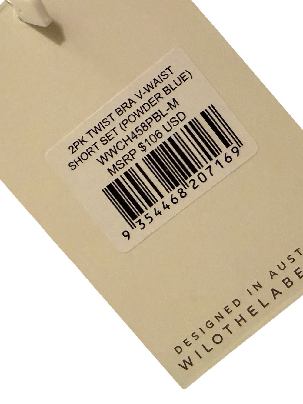 Wilo The Label Twist Sports Bra & V Waist Biker Short Set Powder Blue M NWT - Picture 8 of 8